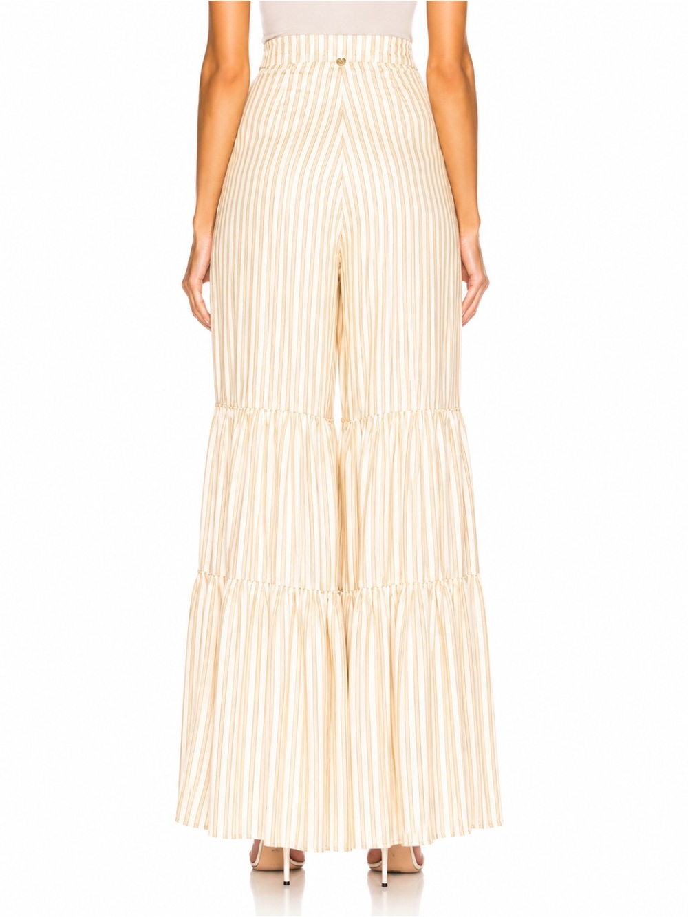 Adriana Degrease Striped Cream Wide Leg Pants - Picture 3 of 7